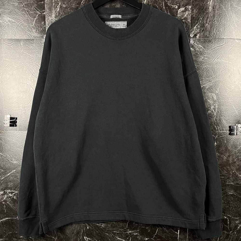 Abercrombie&Fitch Men's Black Soft A&F Sweatshirt Medium